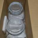 ComSaf Large Glass Storage Containers with Lids, 1.1 Gallon Glass Jar with airtight Lid for Rice, Wide Mouth Mason Jars with Measurement Mark, Flour Sugar Storage Containers 135oz, Set of 2, Square