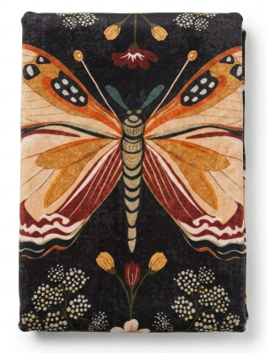 Lahome Black Floral 3x5 Washable Rug,Ultra Thin Bedroom Area Rugs for Dorm Entryway, Boho Butterfly Non Slip Bedside Rug,Stain Resistant Small Throw Carpet for Nursery Girls Kids Room
