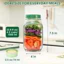 Salad Pod Mason Jar Side Open, Portable Salad Container for Lunch with Leakproof Dressing Compartment, Reusable Travel Salad Jar Bowl with Lid, SaladBottle for Meal Prep, Office,Camping,Outdoor,Picnic