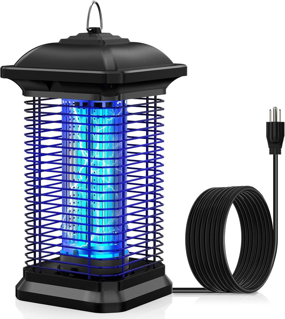 AMUFER Bug Zapper for Outdoor & Indoor, 1/2 Acre Coverage Mosquito Lamp with 18W Bulb & 4400V High-Voltage, 100% Improvement in Mosquito Control Effect, Electric Fly Trap for Patio, Backyard, Home