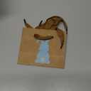 Tenceur 24 Pieces Mini Kraft Easter Gift Bags with Handle 4.72 x 3.94 x 2.36 Small Bunny Paper Treat Bags for Easter Party Favor Supplies Gifts Wrapping