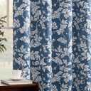 jinchan 100% Blackout Curtains for Bedroom, Blue Scroll Leaf Patterned Curtains 84 Inch Length for Living Room, Farmhouse Vintage Drapes, Thermal Insulated Window Curtains, Grommet 2 Panels Blue