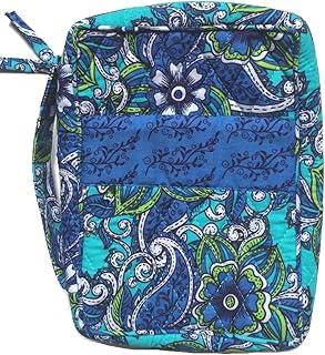 DIWI Bible Cover Quilted Cotton Good Book Case Large Sizes 10 X 7 X 2.75 inches Zip Closer Slip Pocket (Morning Glory C1, Large)
