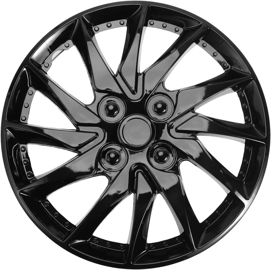 Veemoon 14 Inch Wheel Covers Hubcap Replacement Black Car Rim Decorative Cover for Auto SUV Truck Steel Wheel Protection