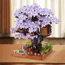 BDYDT Purple Cherry Blossom Bonsai Tree Building Blocks Set, 1443 Pieces Flower Treehouse Model Mini Building Block Toys, Tree House Model Toys Gifts for Kid and Adult