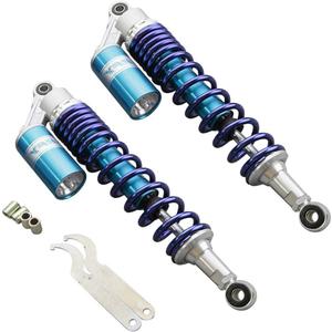 GZYF 1 Pair 400mm Motorcycle Air Shock Absorbers,ATV Shock Absorbers Adjustable Go Kart Suspension Universal for HONDA, for Yamaha, for Suzuki, for Kawasaki ATV Go Kart Quad Dirt Sport Bikes (Blue)