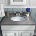 MSI 17.0 (L) x 14.125 (W) x 7.75 (H) Oval Porcelain Ceramic Undermount Bathroom Vanity Vessel Sink, White