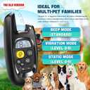 Dog Shock Collar with Remote Control- Training Collar for Small Medium Large Dogs, Electric Collar for Dogs Training Rechargeable, E Collar with Beep, Vibration & Shock-Lock Keypad