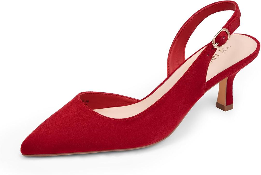 DREAM PAIRS Women's Kitten Heels Slingback Closed Pointed Toe Low Pumps Shoes Women Party Wedding Sexy Casual Dress Shoes, Size 8.5