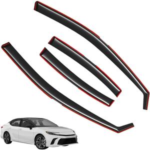 in-Channel Window Visors Rain Guards FIT Toyota Camry Side (2025-2026) 4-Piece in-Channel Dark-Smoke Polycarbonate Vent Deflectors