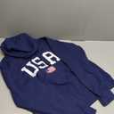 USA Hoodie Women Men Unisex Patriotic American Flag July 4th Pullover Hoodie (Small, Navy Blue)