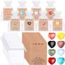 40 Sets Pocket Hug Token Gift Bulk Hug Cards with Heart Shape Natural Stones Keepsake Exchange Relationship Cards for Colleagues Family Distance Social Celebration of Life Gift(Vivid Color)