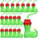 Hoolerry 24 Pack Christmas Elf Boot Cups with Lids and Straws Bulk 10 OZ Santa Elf Boot Plastic Cups for Kids Novelty Party Supplies Winter Holiday Xmas Party Favors Birthday Gift