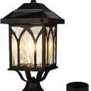 Solar Lamp Post Light OutdoorSolar Outdoor Post Light with 3.5in Pier Mount BaseMatte BlackSuitable for Wet Locations