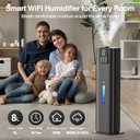 Smart Humidifiers Large Room Bedroom Home, 2.11Gal(8L) Quiet Top Fill Cool Mist Humidifier, Smart App & Remote Control, 3 Speed Humidifier with 360 Nozzle, Humidity Setting for Baby Office (Black)