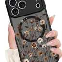 SAKUULO Floral Case for iPhone 17 Pro 6.3inch,[Compatible with Magsafe] Cute Flower Pattern Case for Women Girls Soft TPU Bumper Translucent Magnetic Slim Protective Cover - Wildflowers