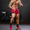 EVERWORTH Men's 2 in 1 Workout Shorts 5" Quick Dry Gym Shorts Bodybuilding Short Shorts Compression Shorts with Zipper Pocket (US Medium)