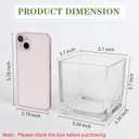 1 Pack Square Glass Vase 4" x 4" x 4", Clear Flower Vase for Centerpieces, Candle Holder for Wedding Party Events, Home Dcor