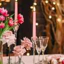 FREEPOWER Pink LED Taper Candles with Remote Flameless Battery Operated Window Candles with 3D Black Wick& Cycle Timer for Table Centerpieces, Christmas and Home Decor, Pack of 6