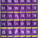 Numbered Cell Phone Pocket Charts for Classroom,Over the Door Hanging Calculator Holder Organizer 36 Pockets with Hooks for Teachers Purple