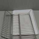 Over The Sink Dish Drying Rack, Collapsible 3 Tier Dish Racks for Kitchen Counter, Large Capacity Stainless Steel Dish Drainer with Utensil Holder and Drainboard (Upgraded) (Style 2)