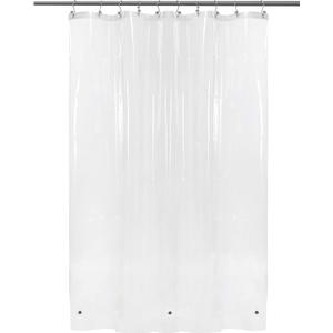 BAROSSA Design 54 inch Wide Stall Shower Curtain Liner with 3 Magnets - PEVA, Waterproof, PVC Free, Metal Grommets, Clear, 54x72