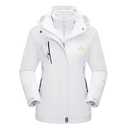 MAGCOMSEN Waterproof Jackets for Women 3 in 1 Jacket Winter Ski Jacket Fleece Lined Mountain Jacket Outdoor Jackets Pure White S