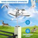 2 Pack Reflective Wind Powered Scare Devices, Weatherproof Aluminum Reflective Spinning Deterrent for Outdoor Use Gardens Railings Roofs, Deter Pigeons Sparrows & Woodpeckers