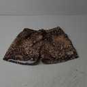 Verdusa Men's Leopard Print Drawstring Waist Swim Trunks Beach Shorts (Large, Brown Cheetah)