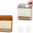 Small Broom and Dustpan Set, Portable Hand Whisk Broom Brush, Mini Hanging Trash Can, Soft Bristle Household Brooms with Dust Pan Combo Set for Cleaning Home, Desktops - 2 Pack (Gray+Orange)