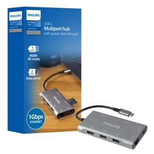 Philips Audio/Video 60W Laptop Charging Port to USB Type-C Multiport Hub -NEW