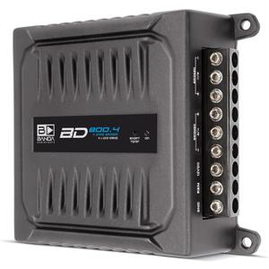 BD800.42OHM 800 Watts 4 Channel 2 Ohm Full Range Car Audio Amplfier 4 x 200 Watt Rms 4 Ohms Bridged - Black