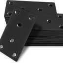 35-Pack Flat Mending Plates, 3-1/8 304 Stainless Steel Straight Mending Joining Plates, Heavy Duty Metal Brackets for Brace, Wood Furniture Fence Bookcase- Black