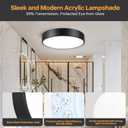 Matte Black Flush Mount Ceiling Light, 3000-5000K 13inch Modern Bedroom Lighting Fixtures Ceiling Mount, Dimmable Overhead Led Light Fixture for Hallway Bathroom Stairwell, ETL Listed