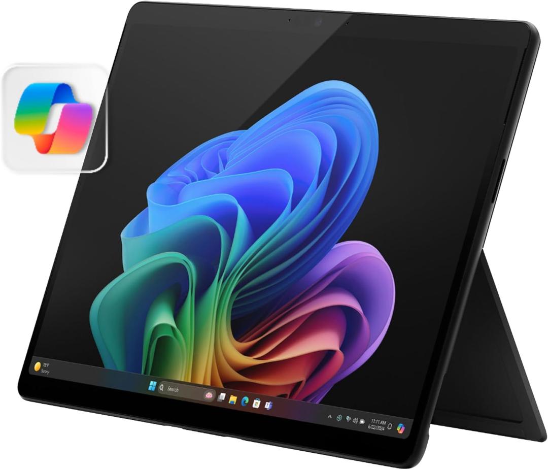 Microsoft Surface Pro 2-in-1 Laptop/Tablet (2024), Windows 11 Copilot+ PC, 13" Touchscreen OLED Display, Snapdragon X Elite (12 Core), 16GB RAM, 256GB Storage, Black