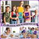 18 Pcs Suicide Prevention Awareness Items Includes 9 Health Awareness Journal Notebooks and 9 Purple Ribbon Pen, Stationery Gifts for Charity Campaign Supplies World Suicide Prevention Day