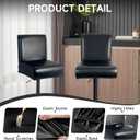 PU Leather Bar Stool Covers with Backs 100% Waterproof Bar Stools Covers Set of 4, Removable Stretch Barstool Slipcovers for Pub Cafe Dining Room (Black)
