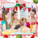 Tudomro 4 Pcs Watermelon Party Banner Triangle Paper Pennant Flag Banner Garland Decor for Watermelon Birthday Baby Shower Party Decoration (Red Pink Green)