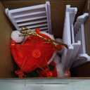 Electric Santa Claus Climbing Ladder, Santa Claus on Ladder with Music - Christmas Tree Hanging Ornaments (White)