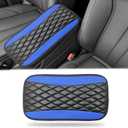 Car Center Console Cover, Universal Leather Waterproof Armrest Seat Box Cover Protector, Comfortable Car Decor Accessories Fit for Most Cars, Vehicles, SUVs -Blue