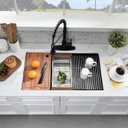 28 Inch Undermount Kitchen Sink Black - 16 Gauge Black Satainless Steel Kitchen Sink Undermount 28x18,10 Inch Deep Single Bowl Workstation Sinks with Accessories