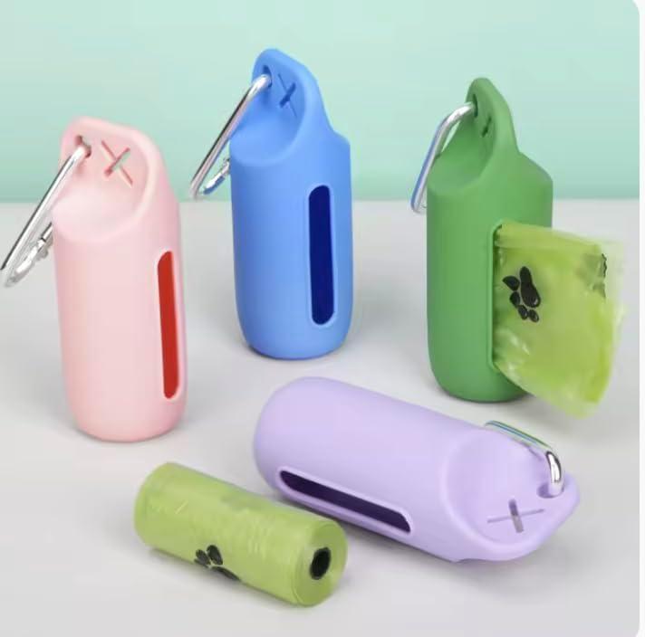 Silicone Dog Poop Bag Holder – Leakproof Waste Bag Dispenser with Clip & Roll – Includes 1 Roll – Hands-Free Pet Cleanup for Leash or Belt
(Pack of 2)