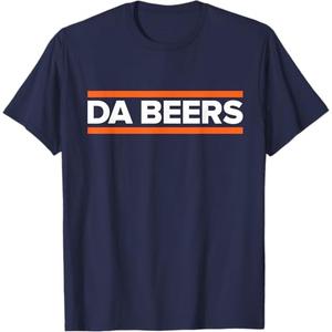 DA Beers Funny Party Beer Day Drinking Blue & Orange TShirt, 2 XL, Navy Blue