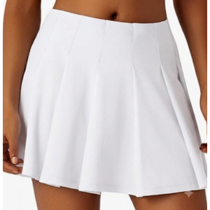 Pleated Skirts for Women Tennis Skirts High Waisted Golf Skorts with Pockets-Workout Athletic Activewear, White, M