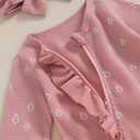 Halloween Baby Boy Girl Outfit Pumpkin Long Sleeve Onesie Romper Jumpsuit Halloween Clothes Girl Boy (Pink)