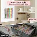 2Pack Acrylic Straw Holder for Cabinet Door with Detachable Double Sided Adhesive Hooks, Straw Organizer Height Adjustable and Reusable