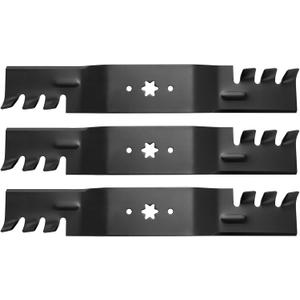 Lawn Mower Blade for Many 54 in. Deck 742-0677 942-0677 Toothed Mulching Blade Replaces Cub Cadet MTD Troy-Bilt GT1554 LGT1054 GT1054 GTX1054 54''Deck (3 Pack)
