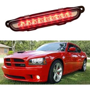 Third 3rd Brake Light LED for 2006-2010 Dodge Charger, High Mount Rear Brake Lights Assembly for 06-10 Charger, Waterproof Center Cab Lamp Stop Light (Clear)