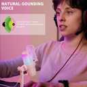 USB Streaming Gaming Microphone, PC Condenser Desktop Mic for Video, Home use, YouTube, with RGB Control, Gain Knob, 3.5mm Headphone Jack, Shock Mount, on Computer/PS5 - Pink