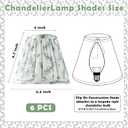 VIHOSE 6 Pcs Pleated Chandelier Lamp Shades 3" Top x 5.5" Bottom x 4.7" Slant Small Lampshades Clip on Bulb Classic Pleated Style Bulb Covers for Wall Sconces Pendant Lighting(Green Floral)
